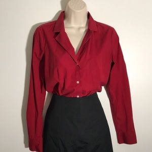 Talbots red buttoned up blouse